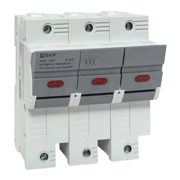 Предохранитель-разъединитель DF 22x58 3Р (тип ПВЦ) EKF
