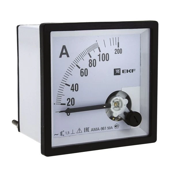 Амперметр AMA-961 аналоговый на панель (96x96) квадратный вырез 2000А трансф, подкл, EKF