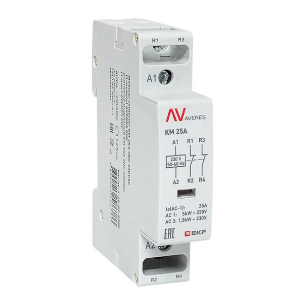 Контактор модульный КМ 25А 2NC 230VAC (1 мод,) AVERES EKF
