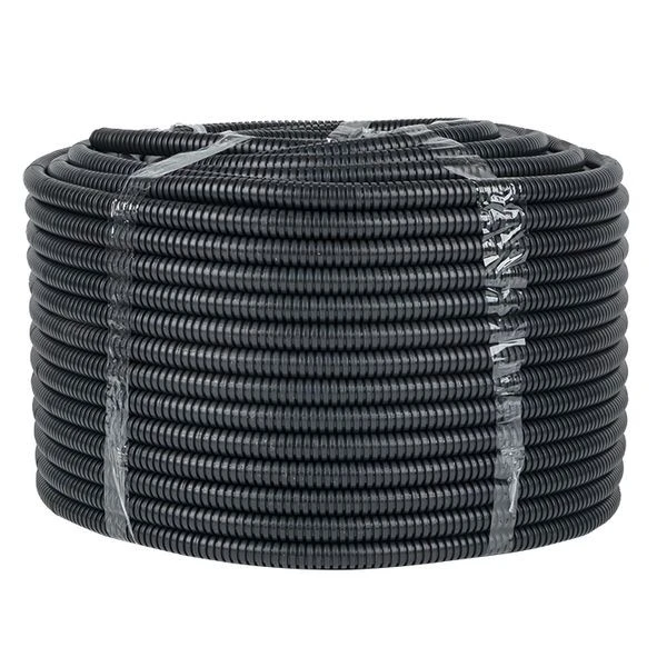 Труба гофр, ПНД с протяжкой d25 мм (50 м) черная EKF-Plast
