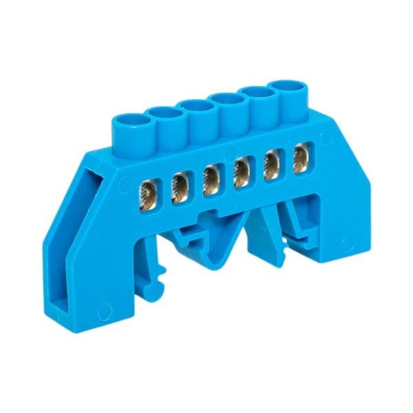 Шина "0" N (6x9мм) 6 отв, латунь синий нейл, корп, комбинир, розн, стикер EKF