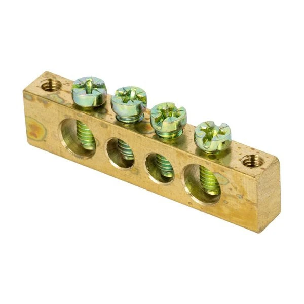 Шина PEN "ноль-земля" (6x9мм) 4 отверстия латунь крепеж по краям EKF PROxima