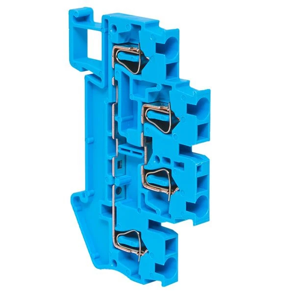 Клемма пружинная двухуровневая ST 2,5 мм2 4 вывода синяя EKF