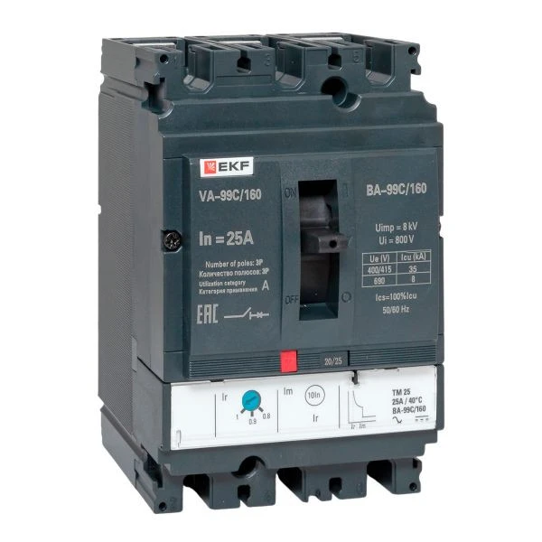 Выключатель автоматический ВА-99C 160/25А 3P 35кА EKF