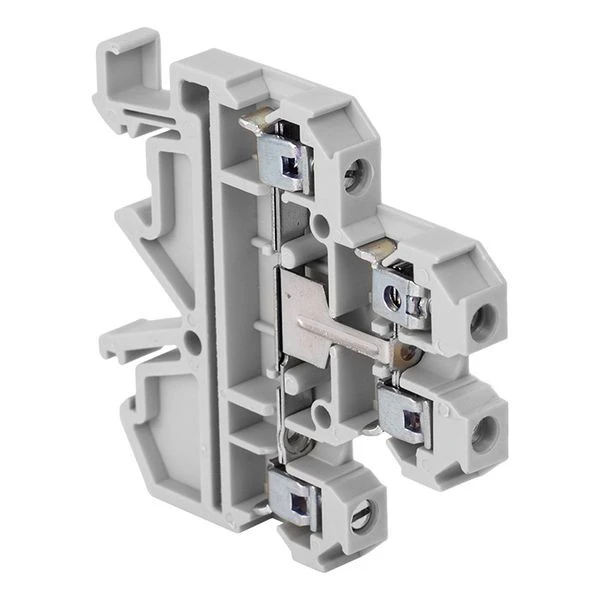Клемма винтовая двухуровневая с перемычкой между уровнями JXB 4 мм2 4 вывода серая EKF