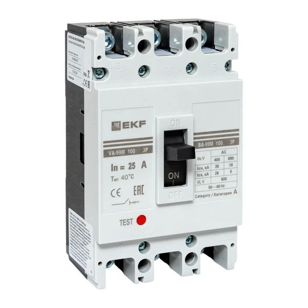 Выключатель автоматический ВА-99М 100/25А 3P 35кА EKF