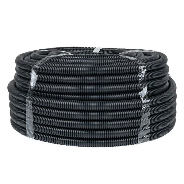 Труба гофр, безгалогеновая FRHF с протяжкой d25 мм (75 м) черная EKF-Plast