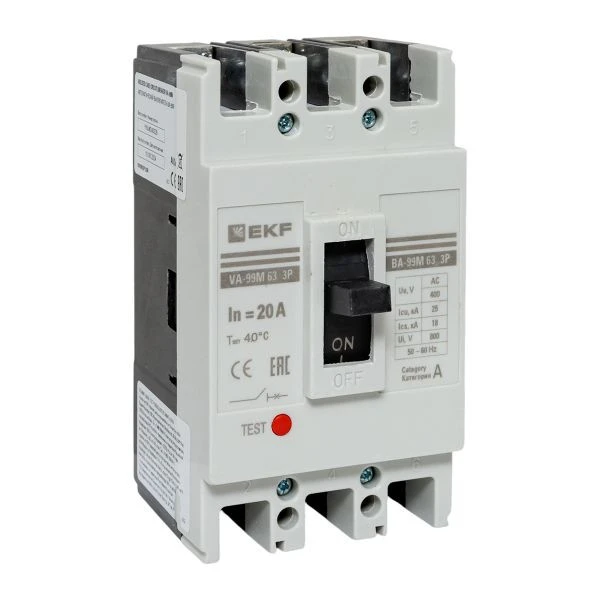 Выключатель автоматический ВА-99М 63/20А 3P 25кА EKF