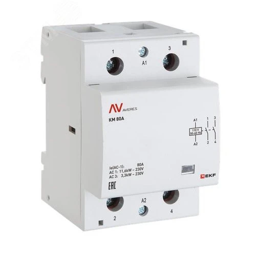 Контактор модульный КМ 63А 4NC 24VAC (3 мод,) AVERES EKF