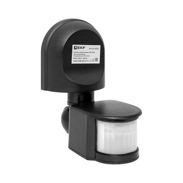 ИК датчик движения наст, 1200Вт 180гр, до 12м IP44 MS-16Cb черный EKF PROxima