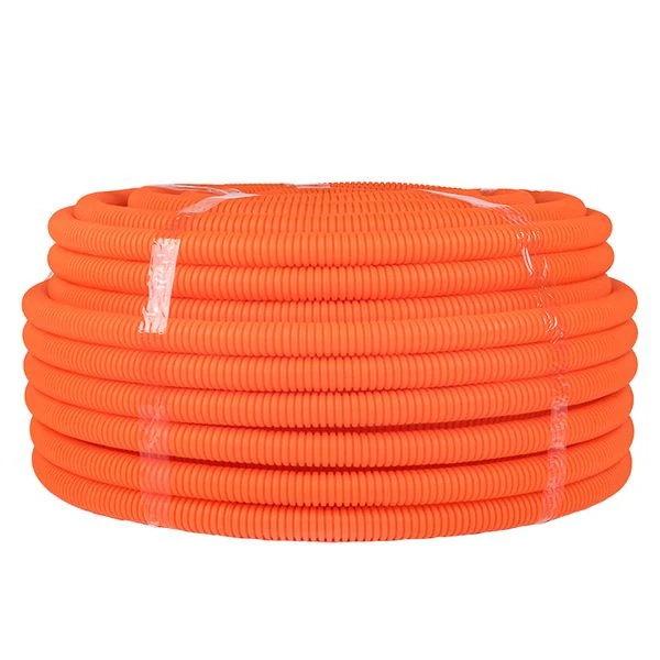 Труба гофр, ПНД с протяжкой d25 мм (75 м) оранжевая EKF-Plast