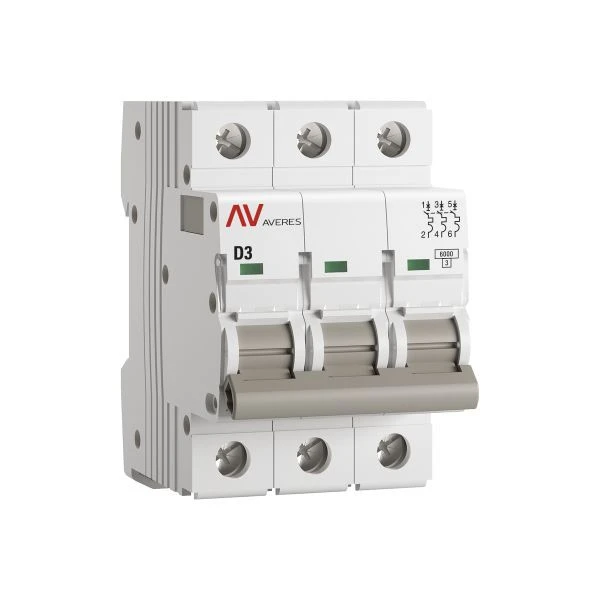 Выключатель автоматический AV-6 3P 3A (D) 6kA EKF AVERES