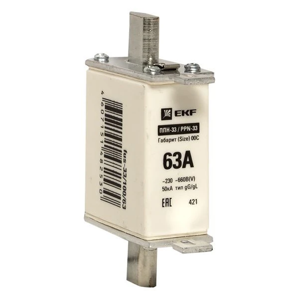 Плавкая вставка ППН-33 100/ 63А габарит 00С EKF
