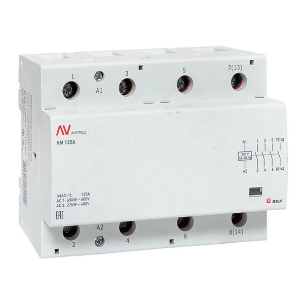 Контактор модульный КМ 125А 4NO 230VAC (6 мод,) AVERES EKF