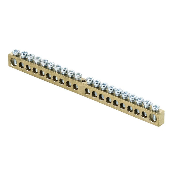 Шина PEN "ноль-земля" (6x9мм) 20 отверстий латунь крепеж по центру EKF PROxima