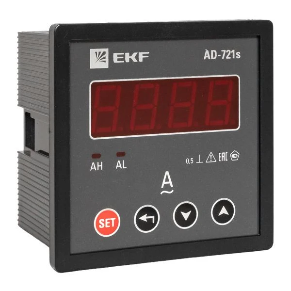 Амперметр AD-721s цифровой на панель 72x72 (квадратный вырез) однофазный в коротком корпусе EKF PROxima