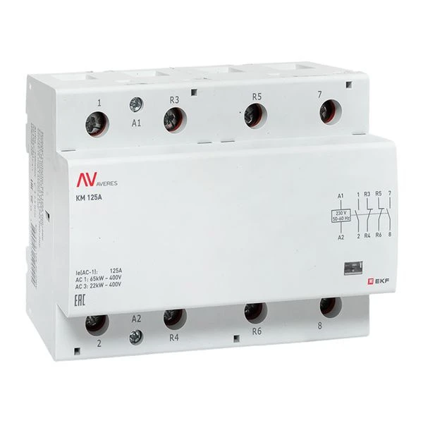 Контактор модульный КМ 125А 2NO+2NC 230VAC (6 мод,) AVERES EKF