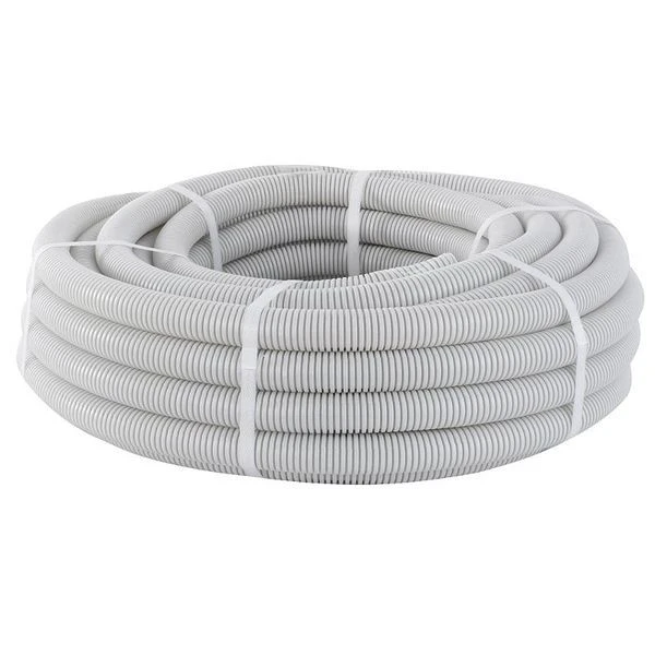 Труба гофр, ПВХ с протяжкой d20 мм (10 м) серая EKF-Plast