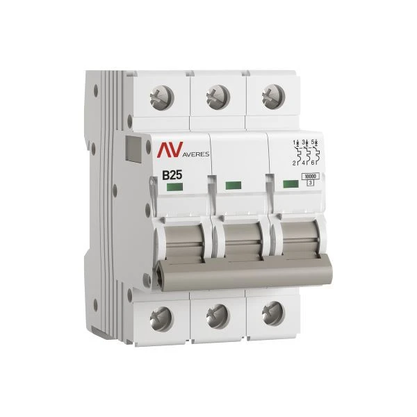 Выключатель автоматический AV-10 3P 25A (B) 10kA EKF AVERES