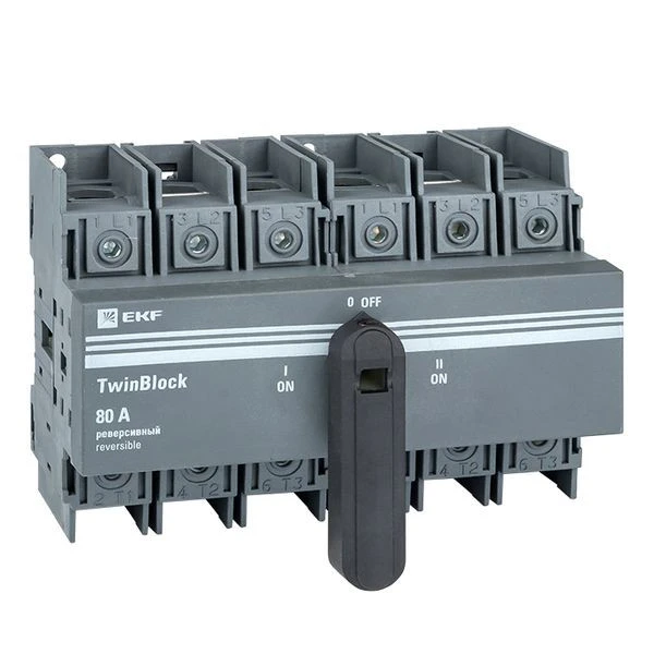 Рубильник 80A 3P реверсивный c рукояткой для прямой установки TwinBlock EKF