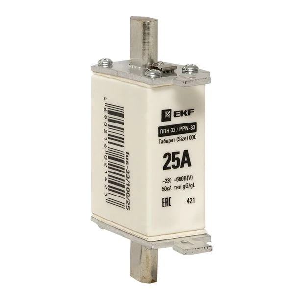 Плавкая вставка ППН-33 100/ 25А габарит 00С EKF