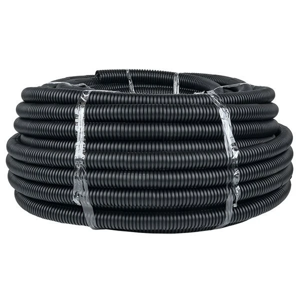 Труба гофр, ПНД с протяжкой d32 мм (25 м) черная EKF-Plast