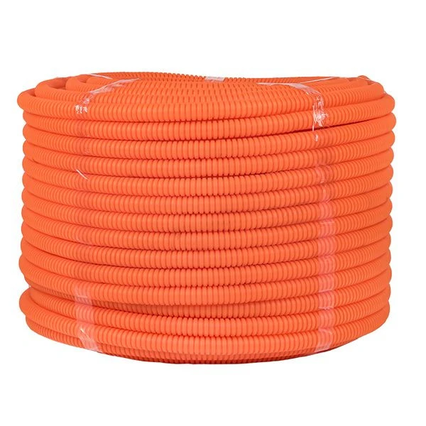 Труба гофр, ПНД с протяжкой d16 мм (100 м) оранжевая EKF-Plast
