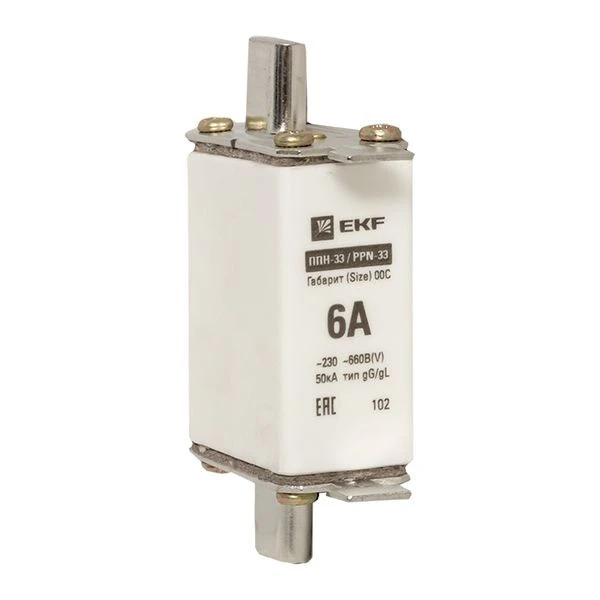 Плавкая вставка ППН-33 100/6А габарит 00С EKF