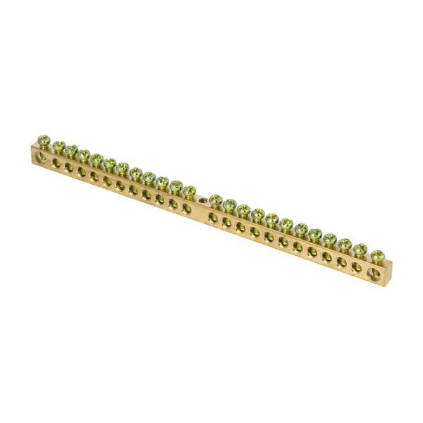 Шина PEN "ноль-земля" (6x9мм) 24 отверстия латунь крепеж по центру EKF PROxima