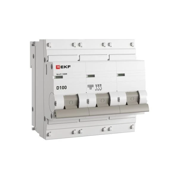 Автоматический выключатель 3P 100А (D) 10kA ВА 47-100M без теплового расцепителя EKF PROxima