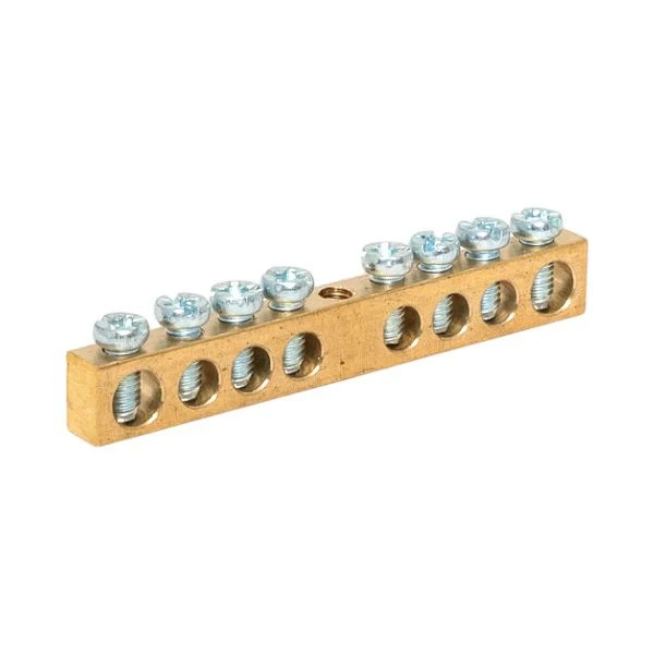 Шина PEN "ноль-земля" (6x9мм) 8 отверстий латунь крепеж по центру розничный стикер EKF PROxima