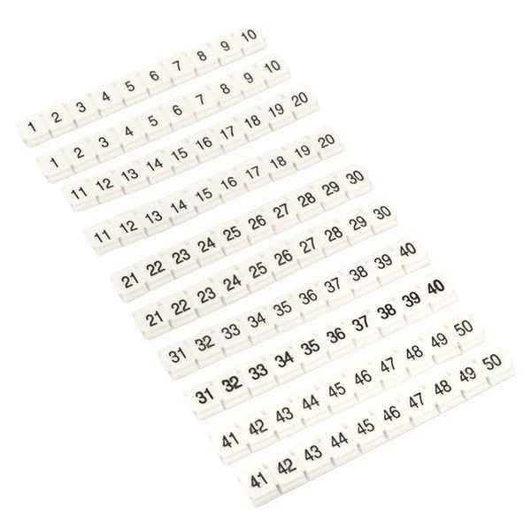 Маркеры для ST/Push-in 2,5 с нумерацией 1-50 для крепления сбоку (100 шт,) EKF