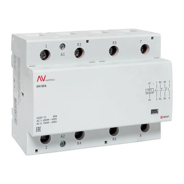 Контактор модульный КМ 100А 3NO+1NC 230VAC (6 мод,) AVERES EKF