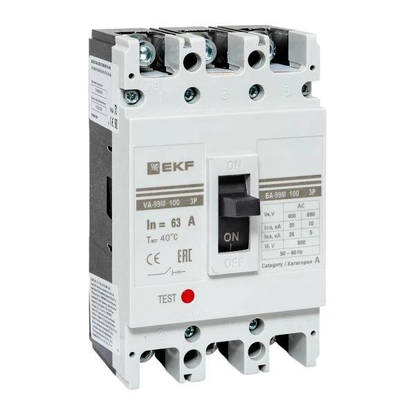 Выключатель автоматический ВА-99М 100/63А 3P 35кА EKF