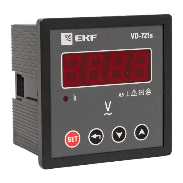 Вольтметр VD-721s цифровой на панель 72x72 (квадратный вырез) однофазный в коротком корпусе EKF PROxima