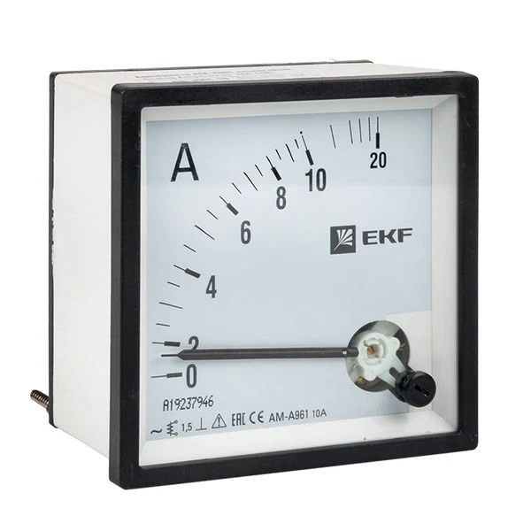 Амперметр AMA-961 аналоговый на панель (96x96) квадратный вырез 10А прямое подкл, EKF
