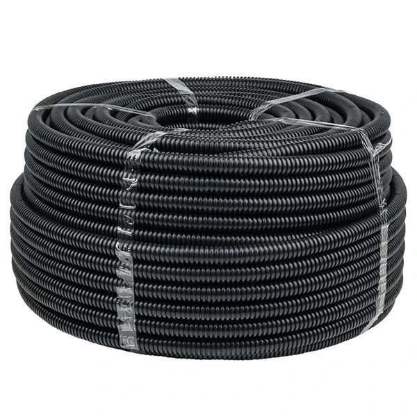 Труба гофр, безгалогеновая FRHF с протяжкой d20 мм (100 м) черная EKF-Plast