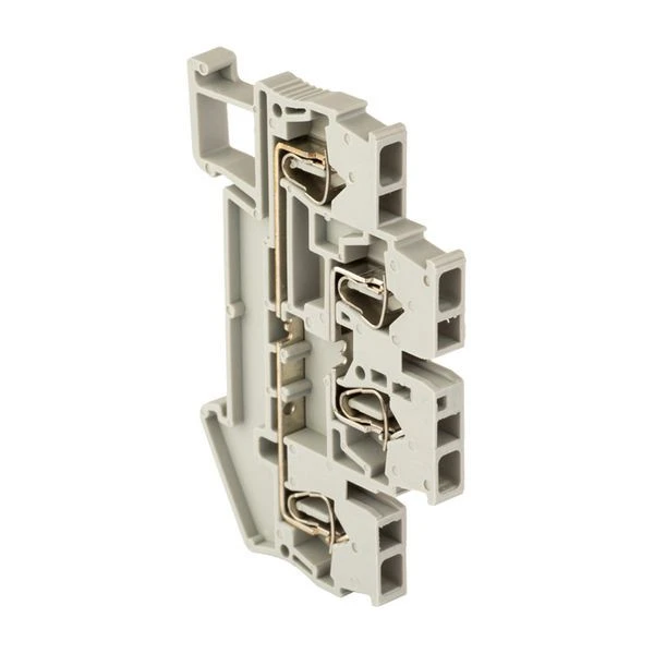 Клемма пружинная двухуровневая ST 4 мм2 4 вывода серая EKF