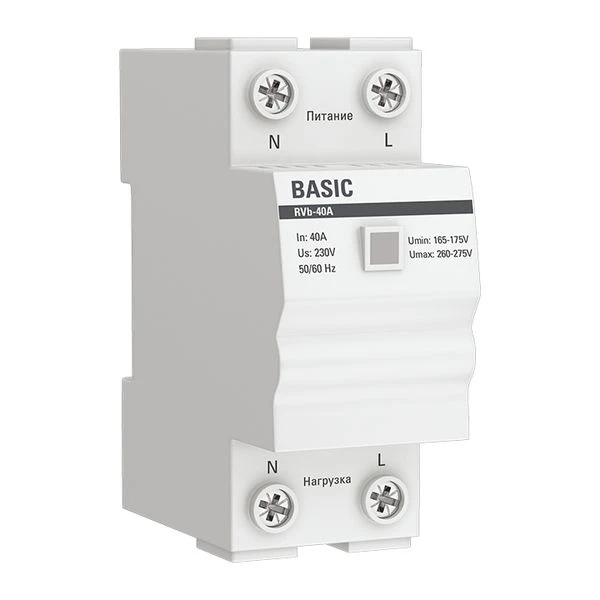 Реле напряжения (сквозное подкл,) RVb-40A EKF Basic