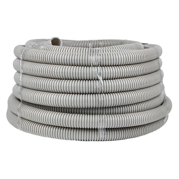 Труба гофр, ПВХ с протяжкой d32 мм (30 м) серая EKF-Plast