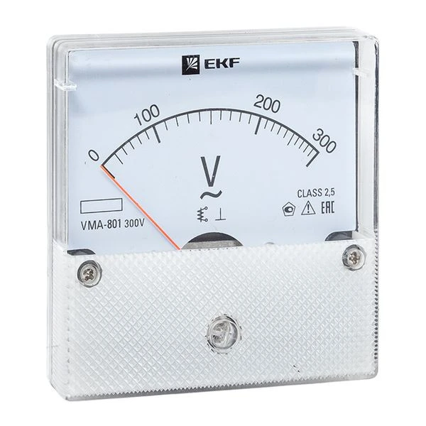 Вольтметр VMA-801 аналоговый на панель (80x80) круглый вырез 300В прямое подкл, EKF PROxima