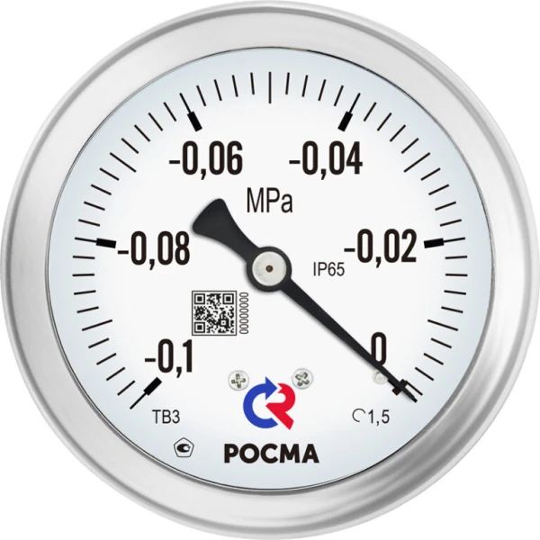 Вакуумметр ТВ-610ТЭ.00 (-0,1-0 МПа) М20х1,5 1,5 Росма