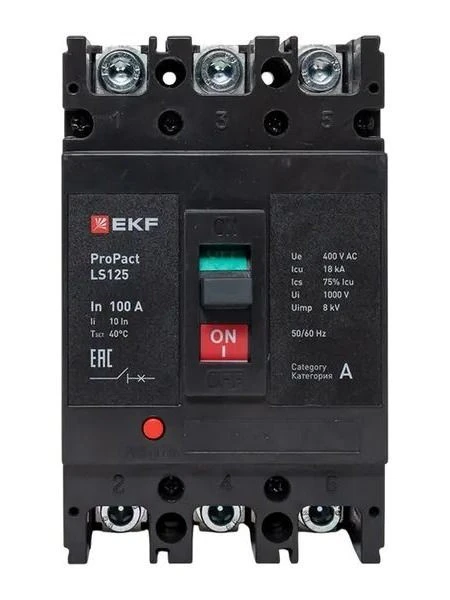 Автоматический выключатель LS125 18кА 3P 125А ProPact EKF