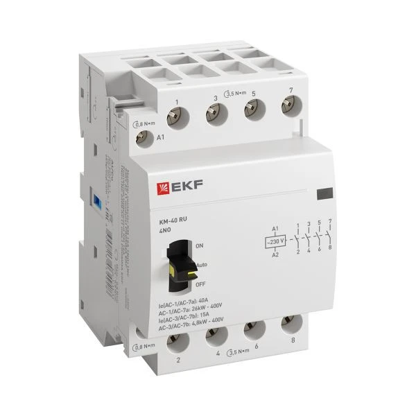 Контактор модульный КМ РУ 40А 4NO (3 мод,) EKF PROxima