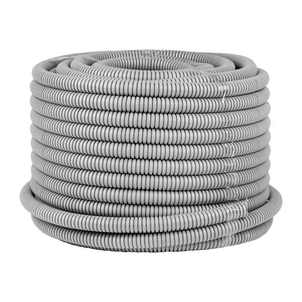 Труба гофр, ПВХ с протяжкой d20 мм (50 м) серая EKF-Plast