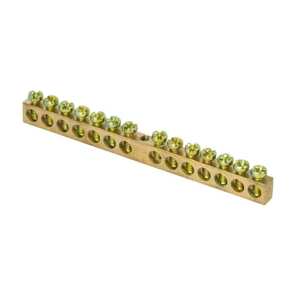 Шина PEN "ноль-земля" (6x9мм) 14 отверстий латунь крепеж по центру EKF PROxima